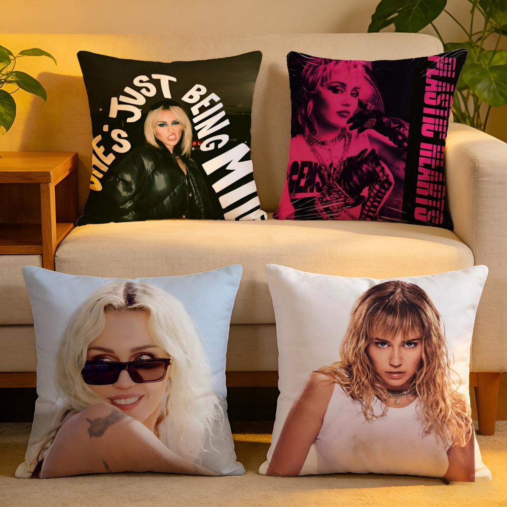 Cushion Cover Linen SkinFriendly Soft Decorative Case For Sofa Home Decor Hot Singer MMiley CCyrus Pillow Cover