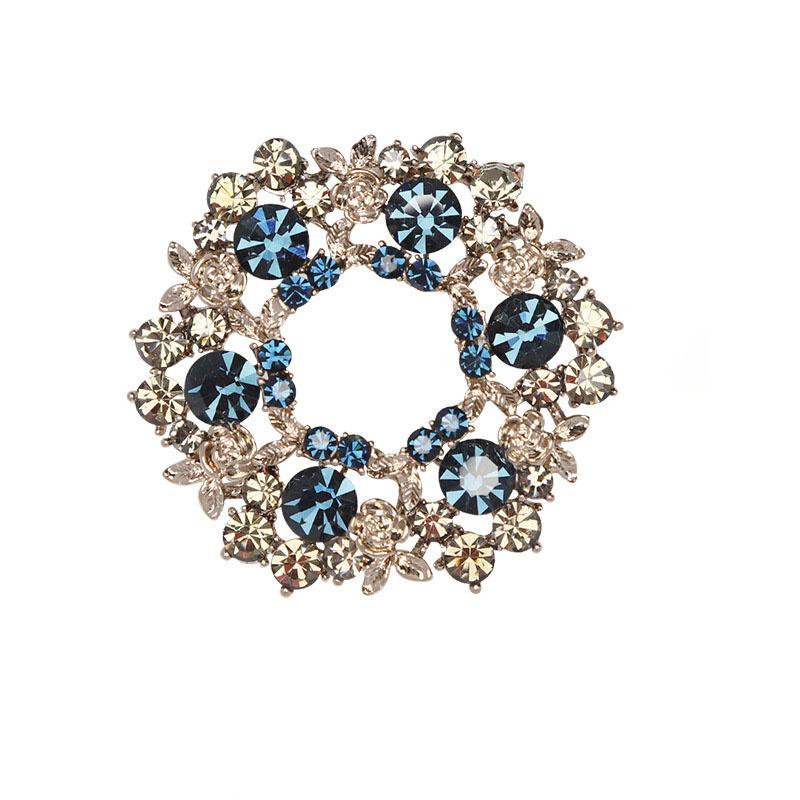 

Темпераментная женская мода горный хрусталь венок брошь элегантная атмосфера костюм воротник булавка женские аксессуары