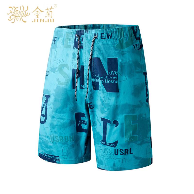 Men s Summer Cotton Printed Beach Shorts XXL