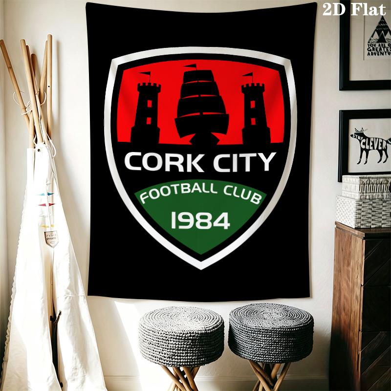 cork city FC Wall Tapestry Aesthetic Wall Hanging Printed Fabric Blanket Decorative Tapestries for Bedroom Living Room Home Decor