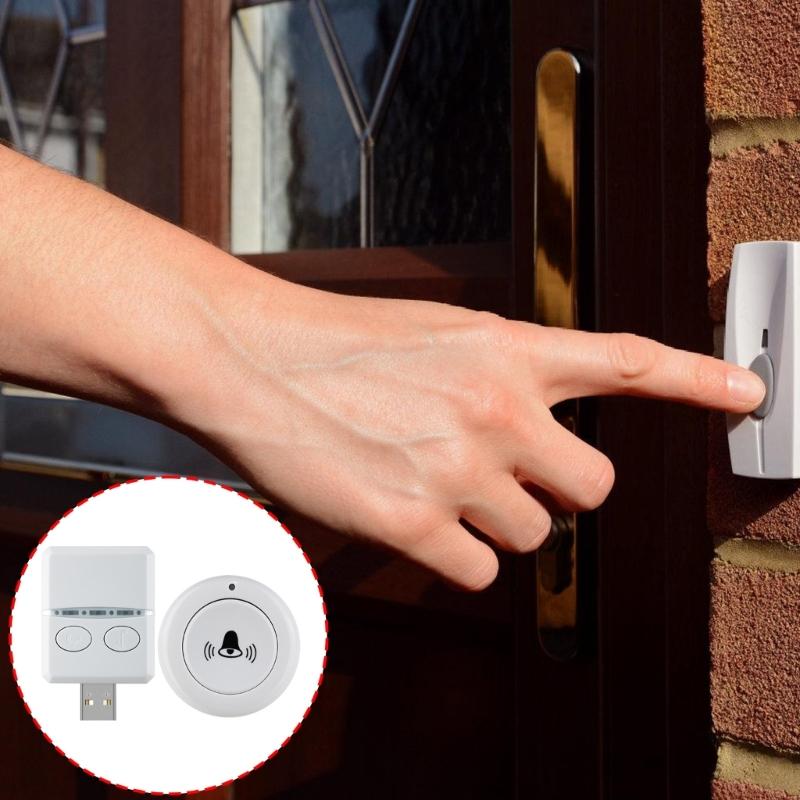 Power Wireless Doorbell with Adjustable Sound Level Long Distances Signal Elegant Designs for Household Use