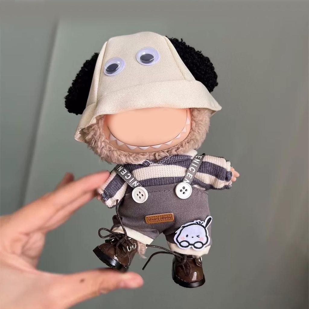 FUYUERO Labubu Plyšový Kostýmový Set, Jedinečný a Módní, Vhodný pro 17cm Panenky Labubu, Designérské Oblečení Labubu, Stylové a Šik Oblečení pro Panenky (Panenka