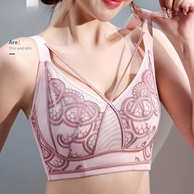 Summer Thin Rabbit Ear Bra for Women Without Steel Ring Adjustment Plus Size Bra for Women Gathering Bra