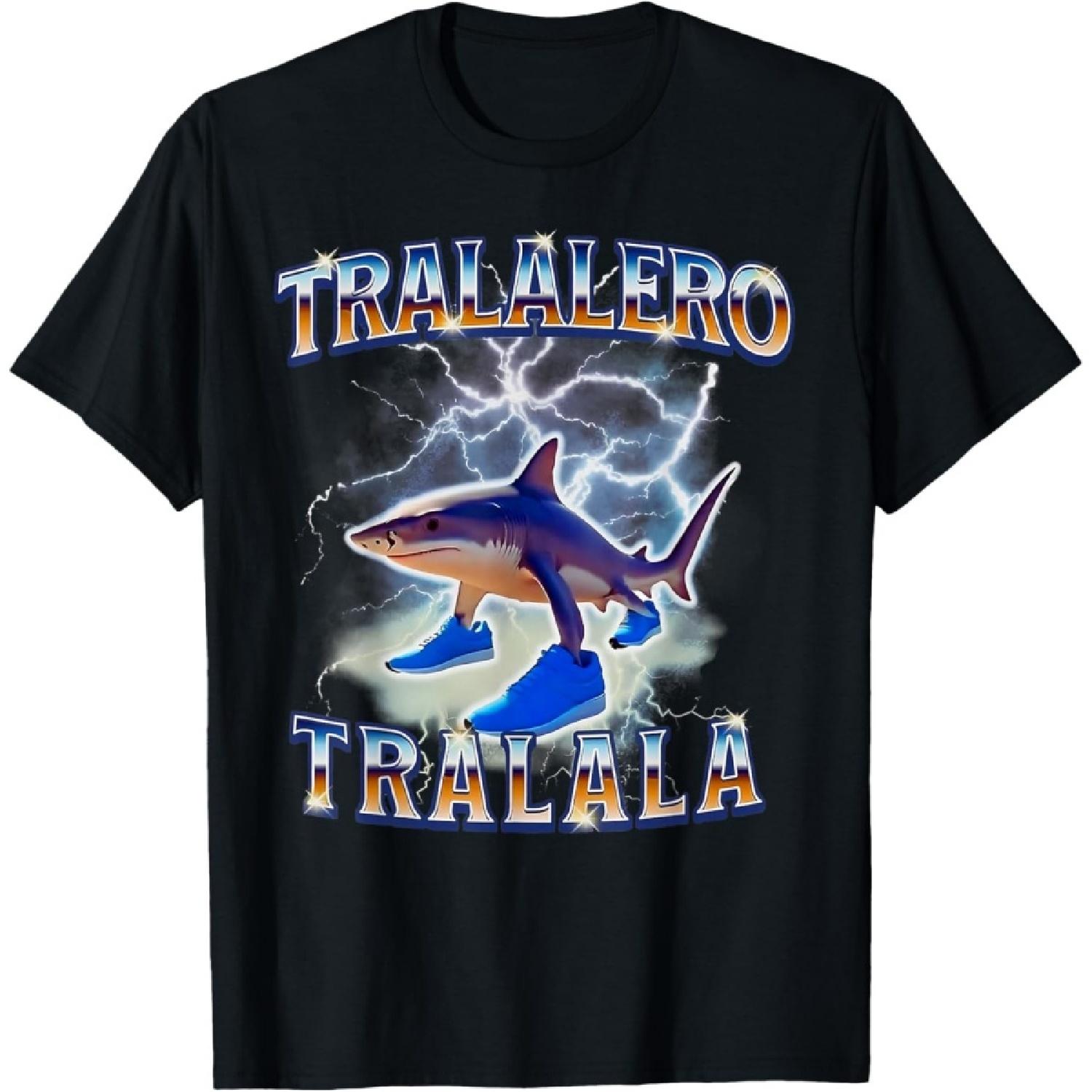 Tralalero Tralala Funny Shark Meme Shark with Shoes T-Shirt S