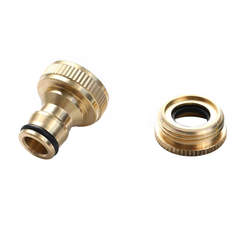 Venkovní konektor na kohoutek, mosazný adaptér 3/4" a 1/2", závitová redukce na hadici