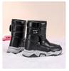Mädchen Winter 2025 Rutschfeste Prinzessinnen Schneestiefel - Dick gefüttert mit Samt, Warme Baumwollschuhe für mittelgroße und große Kinder