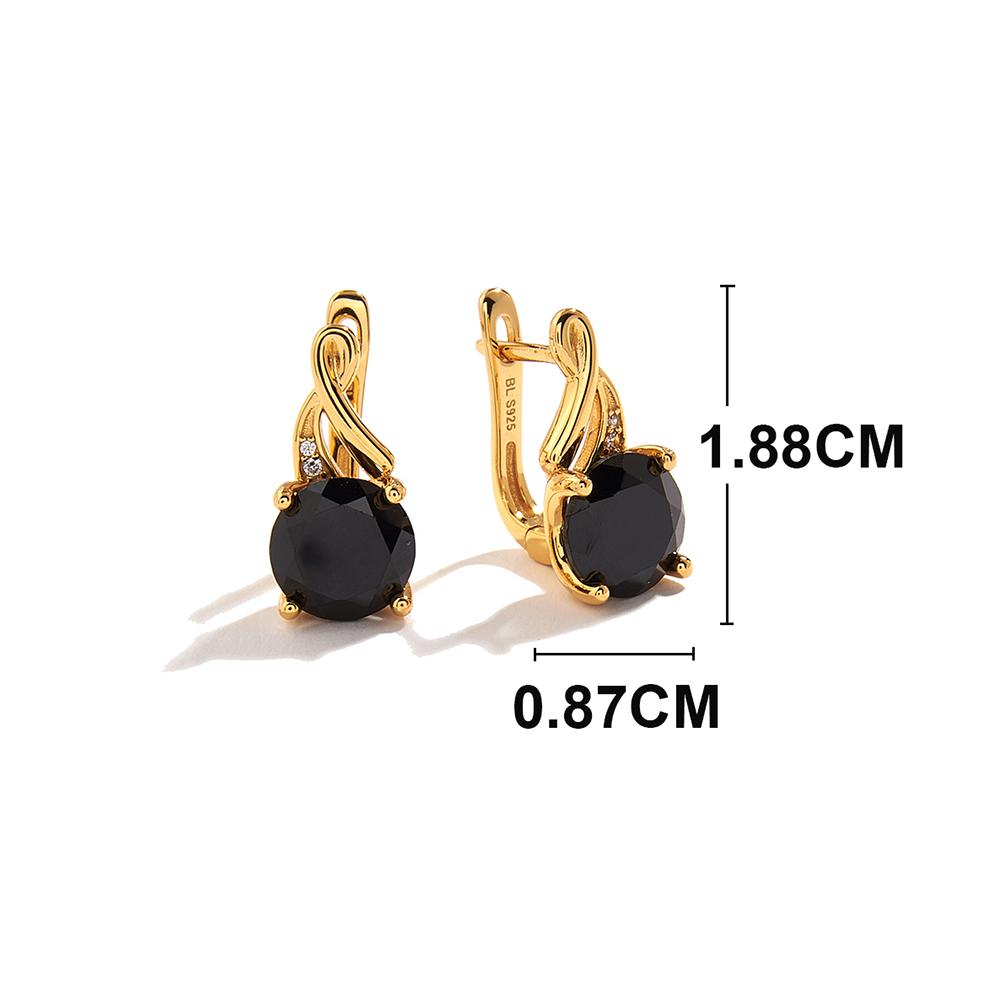 La modă, spinel negru natural, argint 925, cercei uimitor cu închidere pentru femei, cadou pentru petrecere, bijuterii fine