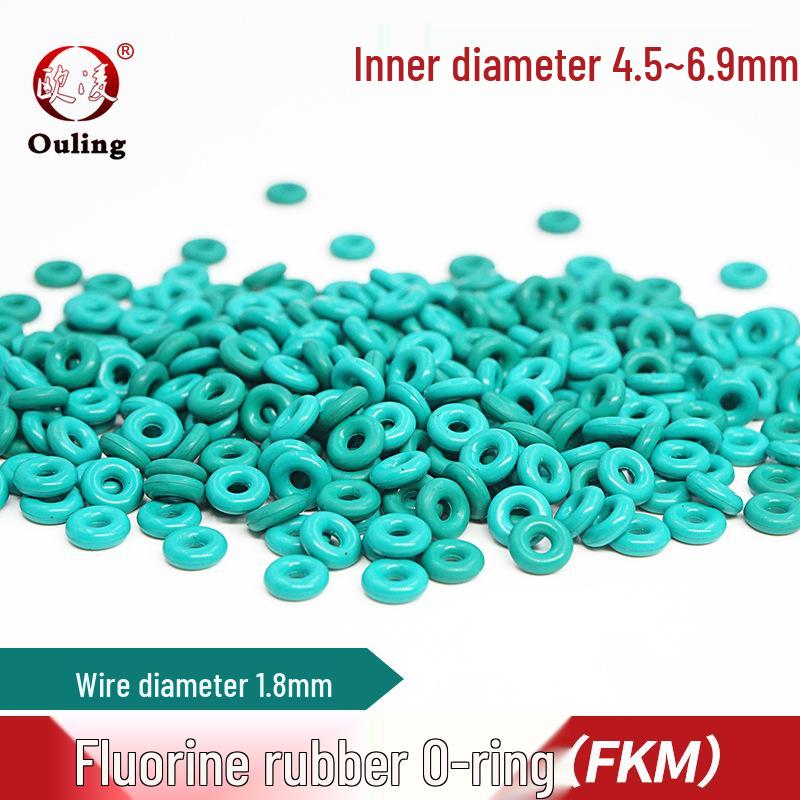 Green FKM O-Ring - Various Inner Diameters (4.5 - 6.9mm) x 1.8mm Inner Diameter 5*1.8mm (10 pcs) Green FKM O-ring