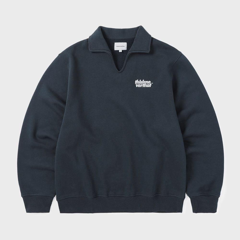 ThIs Is Never That Open Collar Sweatshirts Navy S