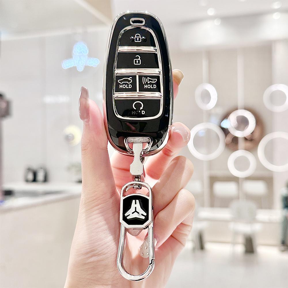 For Hyundai - Sonata Nexo Dn8 Santa Fe Tm Tucson Nx4 Staria Ioniq 5 Butoons Tpu Remote Key Shell Fob Case Cover