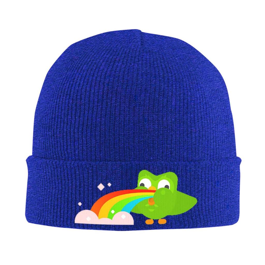 Duolingo Owl Duo Warm Knitted Cap Winter Knit Bonnet Hat Skullies Beanies Hip Hop Caps for Unisex