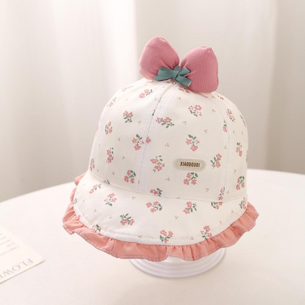 Blommigt Hinkhatt för Babyflickor - Vår & Höst - Koreansk Stil, Trendig, Bred Brätte, Tunn Version