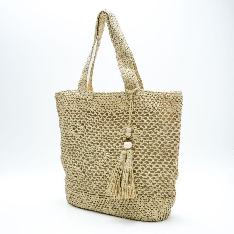 New Hollow Straw Bag Women's Versatile Hand-woven Bag Large Capacity Shoulder Tote Bag Seaside Vacation Beach Bag