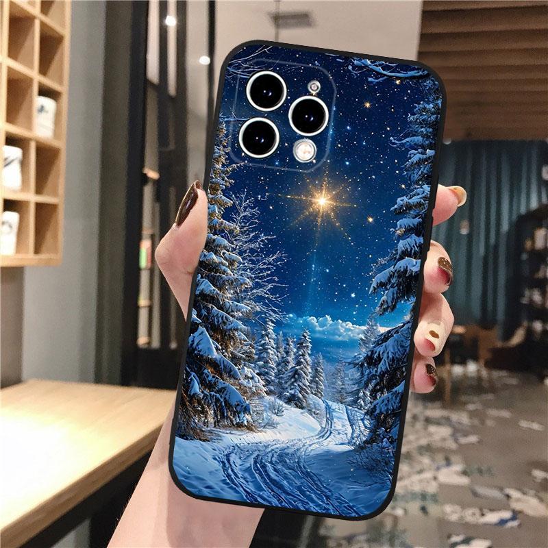 Phone Case Carcasa Funda For iPhone 17 Pro Max 17 Air 16 15 14 13 Pro Max 15 16 Pro 15Plus Winter Christmas Snowflake