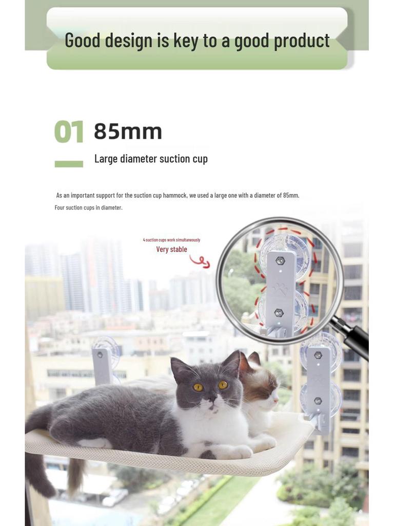 Cat Hammock Bed: Window Suction Cup Sunbathing Lounge for Pets