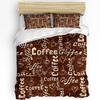 Retro Style Farmhouse Coffee Duvet Cover With Pillow Case Custom Comforter 3pcs Bedding Set Quilt Cover Double Bed Home Textile
