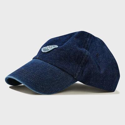 FFEFF STUDIO Cappellino da baseball con patch in denim lavato vintage (Profondo blu)