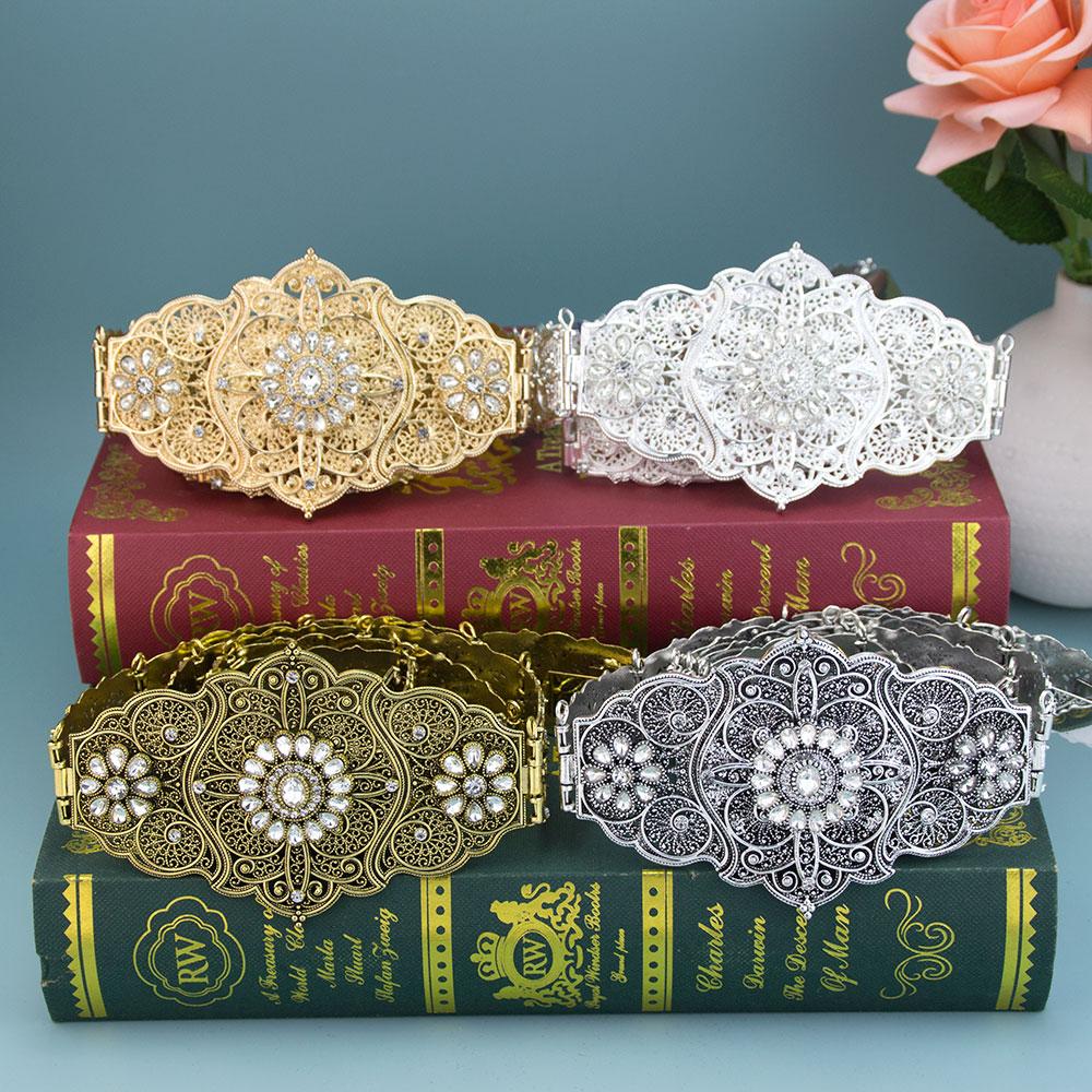Caucasus Women Belt Matal Waist Chain Adjustable Length Bridal Dress Belt Body Jewelry