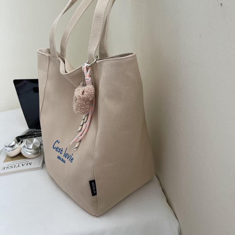 Tote Bag Women's Large Capacity Shoulder Bag Letter Embroidery Underarm Bag