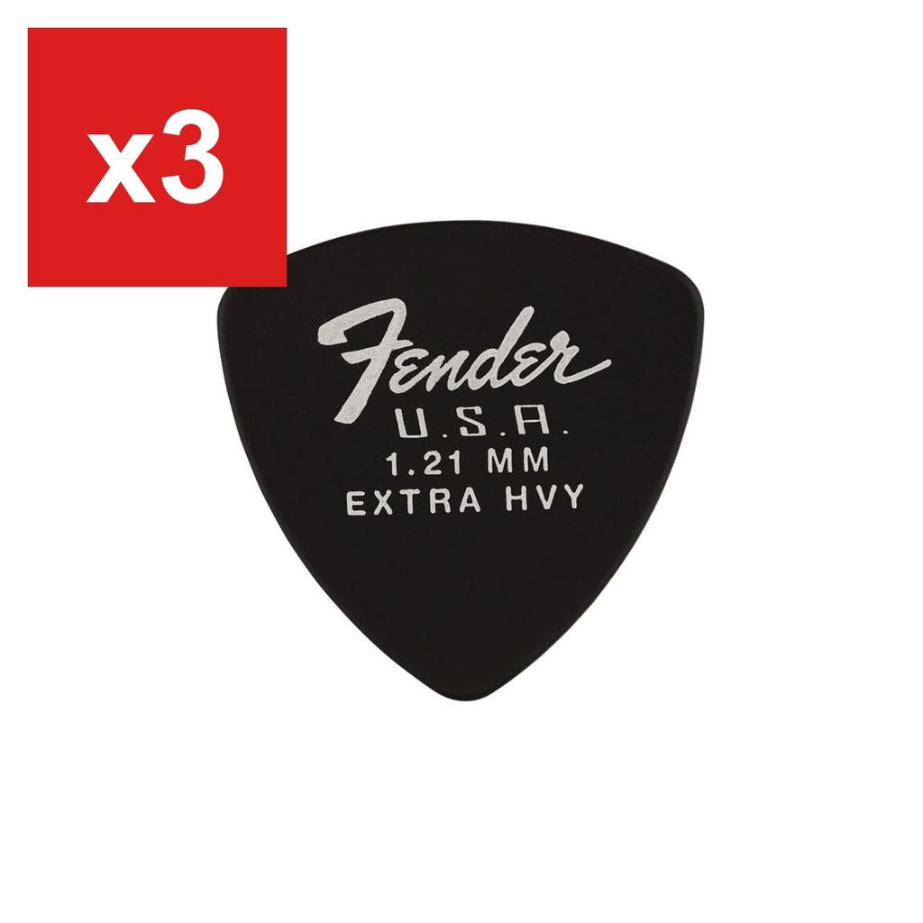 Guitar Picks, Fender, 346 Shape Dura-Tone 1.21mm, 12-Pack, Black