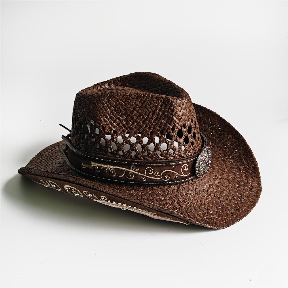 New Embroidery Accessories Straw Cowboy Hat For Women And Men – Western Sun Hat For Country Concert Rodeo And Cowgirl Outfit