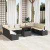 VidaXL 11-Piece Garden Sofa Set with Cushions Black Poly Rattan 3358749