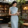 Chinese style women's clothing summer new retro jacquard daily improvement temperament long cheongsam 118119