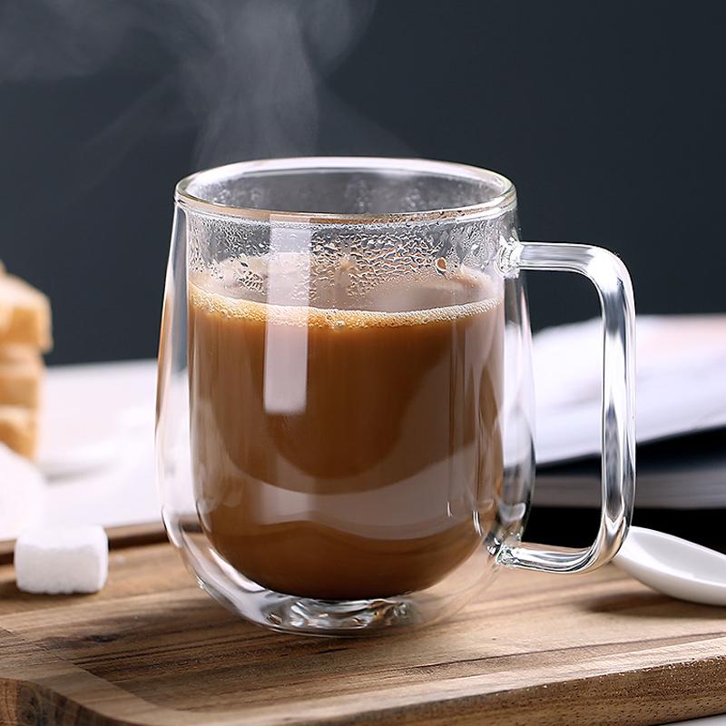 Double Wall Glass Cup Coffee Mug Insulated Glass Coffee Cups Latte Milk Juice Cup Tea Mug Heat Resistant Water Glasses Drinkware