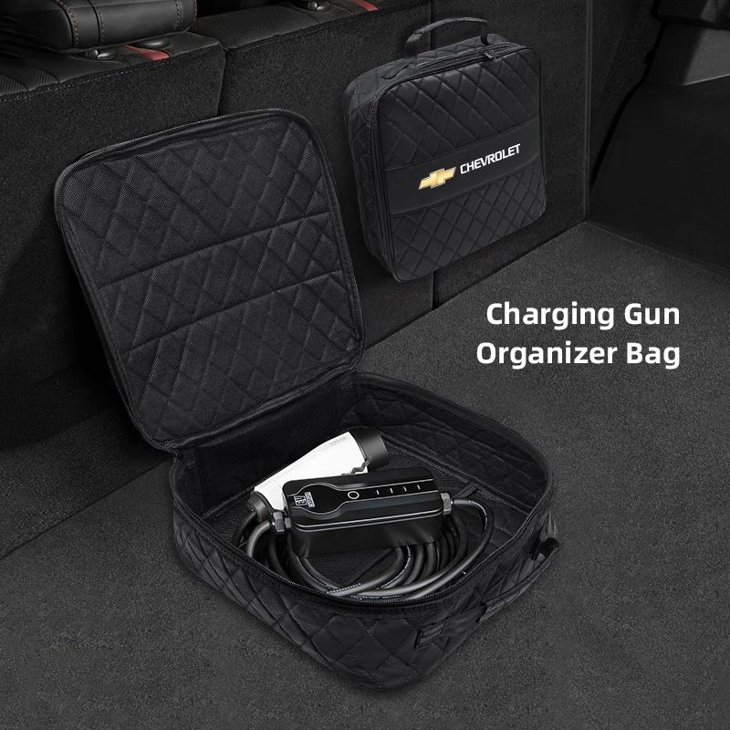 Car Charging Gun Leather Bag Storage Box Auto Accessories For Chevrolet Corvette Montana TrailBlazer Silverado Traverse Camaro