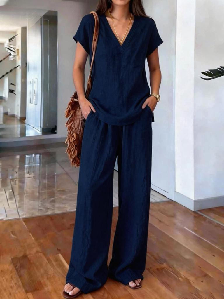 New Arrivals Pure Color Summer Fashion Women's Outfit Set