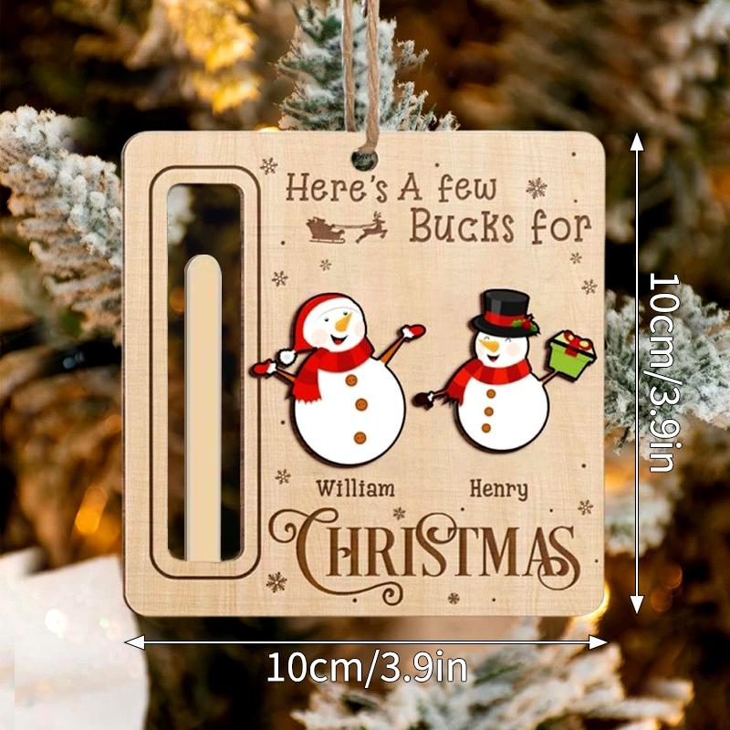 Wooden Christmas Money Holder Ornament Cash Gift Card Holder Hanging Decor Xmas Tree Pendant 2027 New Year Home Decor