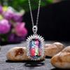 Nuevo Precioso Collar para Mujer con Gran Circonita Cúbica de Color Accesorios Nupciales Elegantes Joyería de Moda de Máxima Calidad