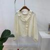 C S In The Room mInky Frill V neCk Embroidery Long SleeVe blouSe 3Color C