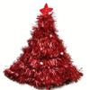 Tinsel Christmas Tree Hat Headband Christmas Party Santa Claus Flower Dress Clothing Hat Holiday Atmosphere Decoration Headwear
