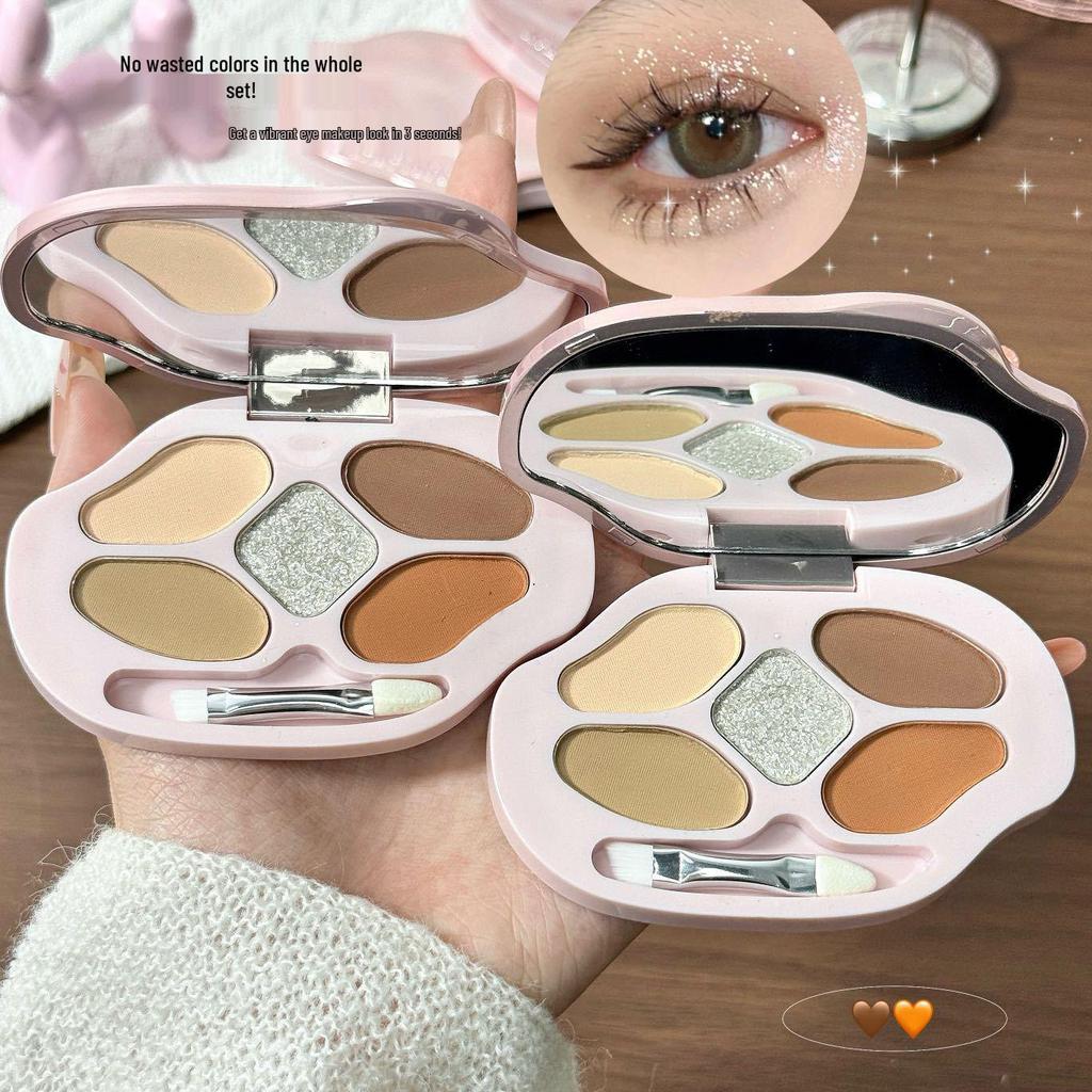 Kekemood Five-Color Integrated Tear Trough Palette: Shimmer & Glitter Contour, Highlight, and Natural Eyeshadow in One.