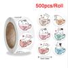 500Pcs Cat Thank You Stickers  Round Adhesive Seal Labels For Gift Decoration