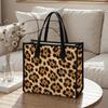 Leopard Pattern Casual Tote Bag Classic Fashion Daily Use Shoulder Bag