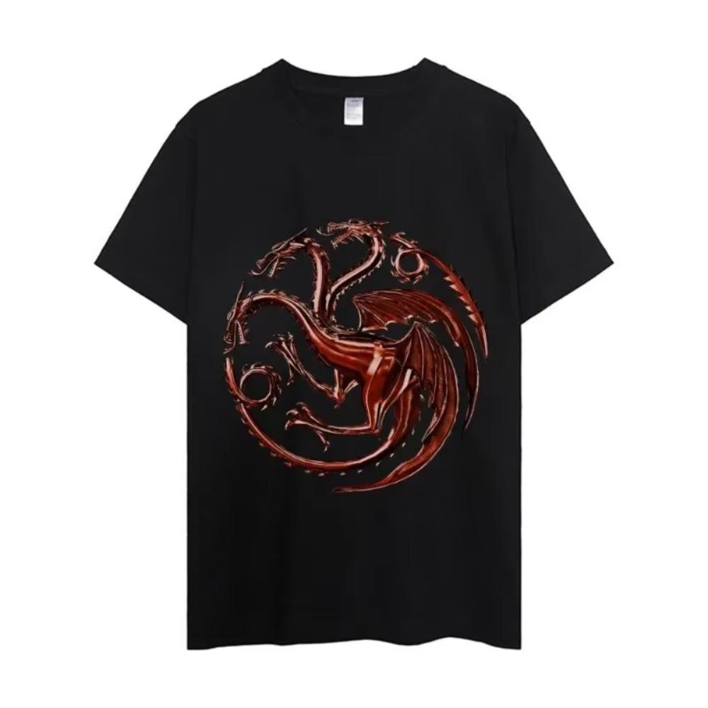 House of the Dragons T Shirt Men Couple Combination Clothes Short Sleeve Collar Fashion Woman Cotton