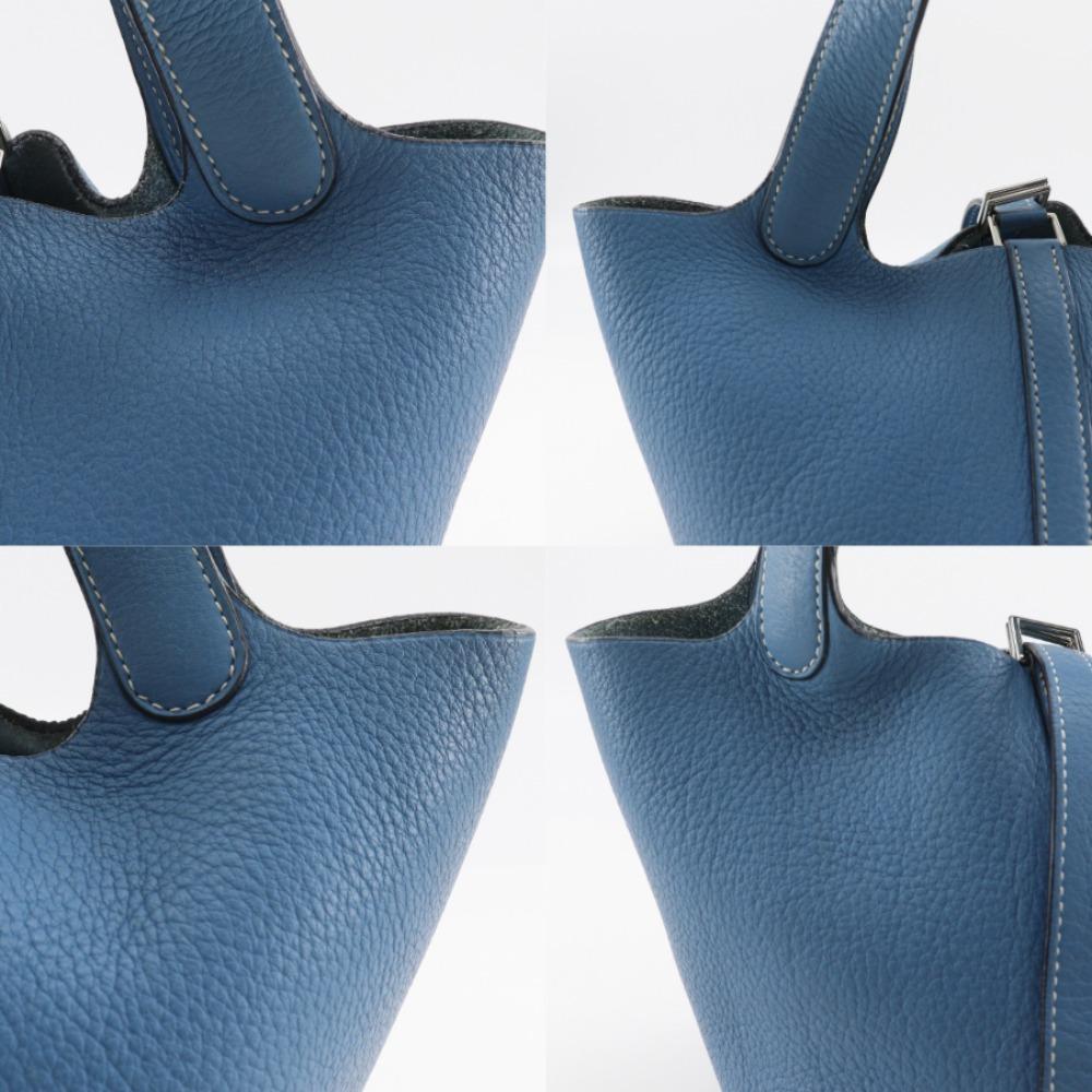 HERMES Picotin18 PM Handbag Blue gene light blue/SilverHardware Taurillon Clemence Women Used