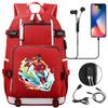 USB Headphone Backpack for Teens Students Boys Girls Leisure Travel Dual Shoulder Bags Soccer Hot Selling Waterproof Large Capacity