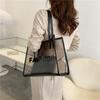 Fashion Capacity Large Transparent Pvc Tote Bag With Splice Details For Daily