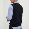 Men's V-Neck Knitted Sweater Vest Plain Sleeveless Pullover Knitwear Loose Fit All Match Tops