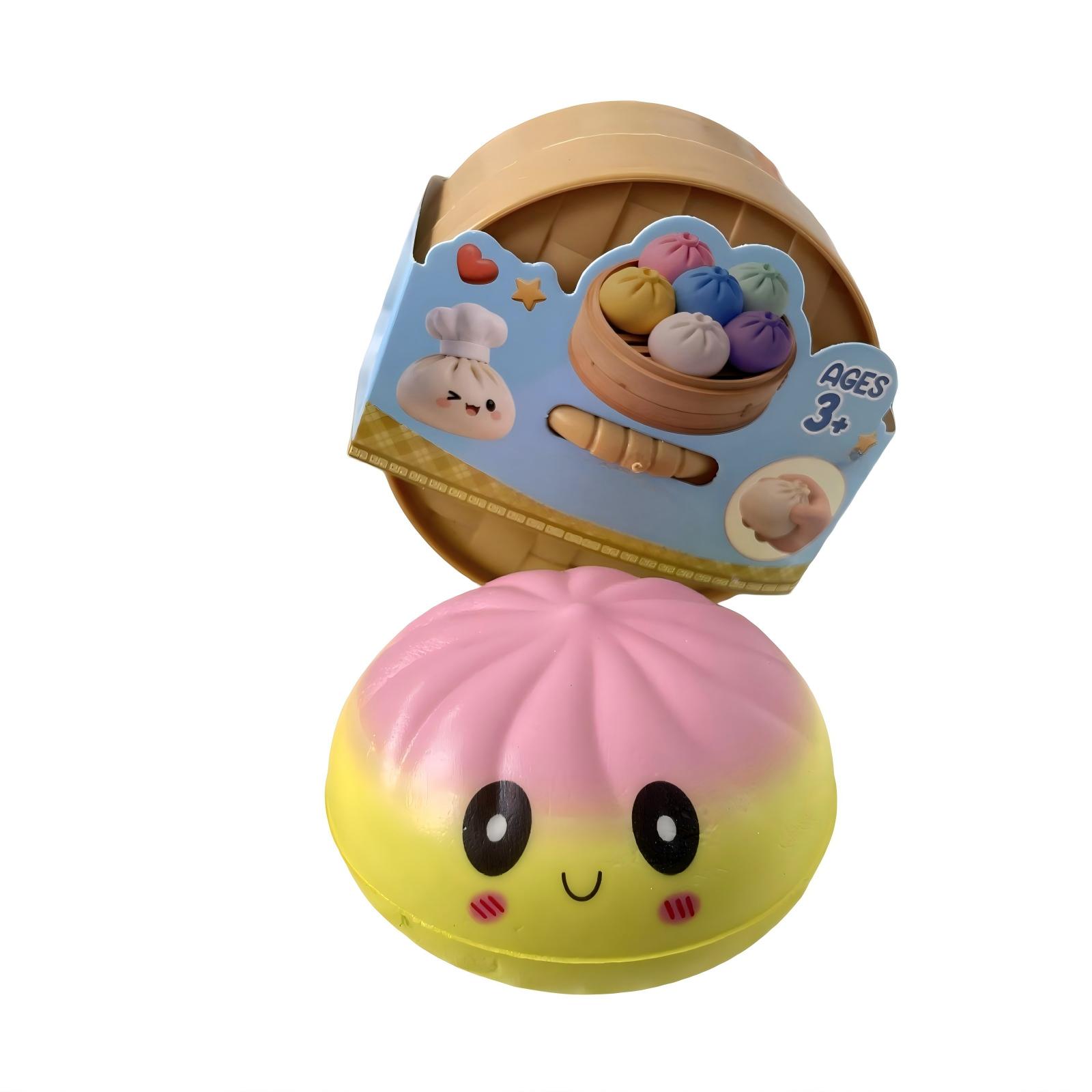 

Squishy Maltose Stress Relief Toy Soft Squeeze Bun with Cage Slow Rising PU Material Sensory Fidget Toy for Adults and Kids One Size