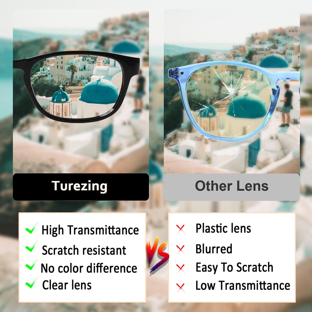 TUREZING Spring Hinge Reading Glasses for Women Men Rectangular Frame HD Lenses High Quality Prescription Eyewear