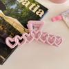2025 New Y2k Dopamine Girl Fashion Pink Color Hollow Geometric Star Heart Hair Clips Women Hair Claw Cross Headband Shark Clip