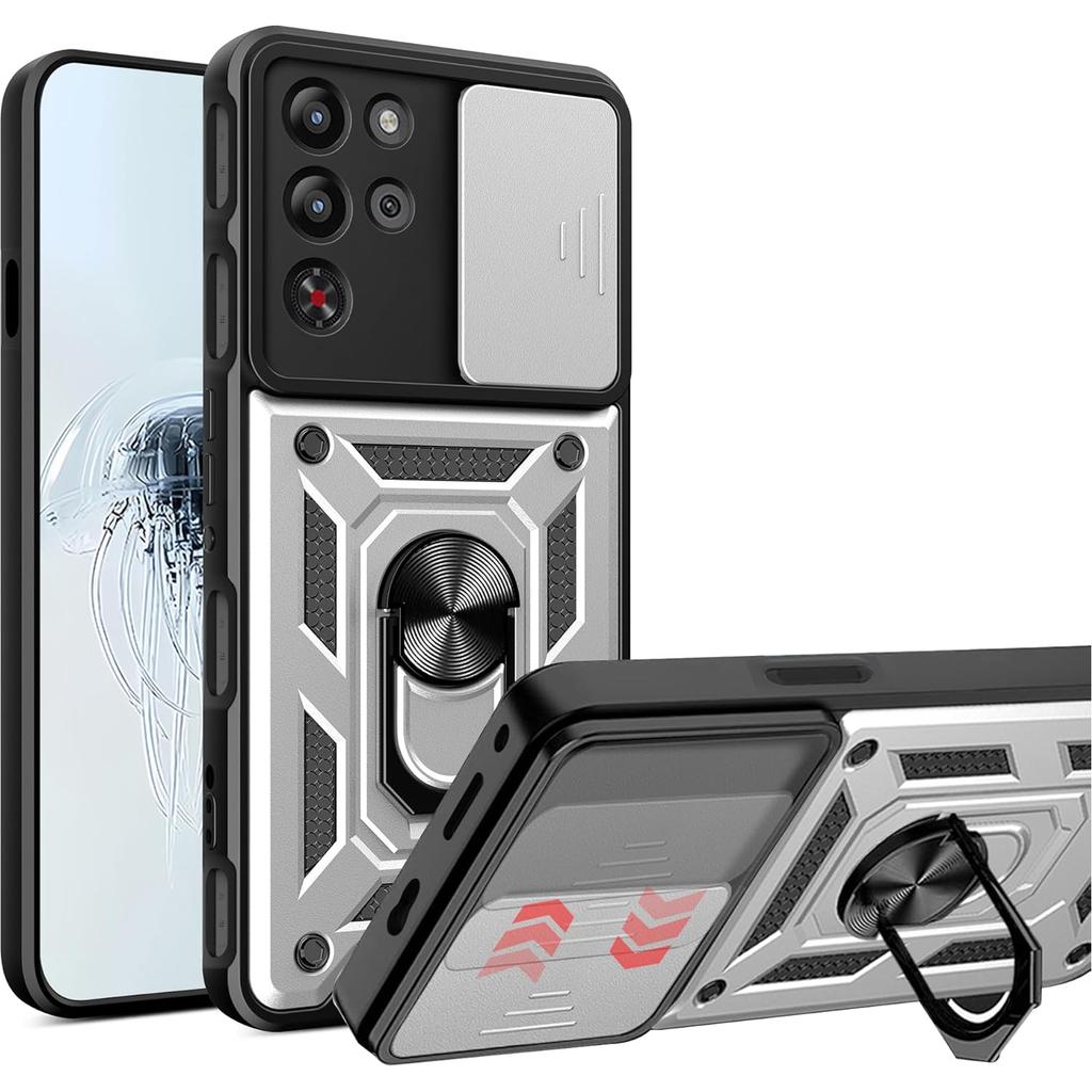 Armor Phone Case For ZTE Red Magic 10S Pro Redmagic 10 Pro 5G Cover Lens Protection Ring Magnetic Stand Holder Coque Fundas Capa