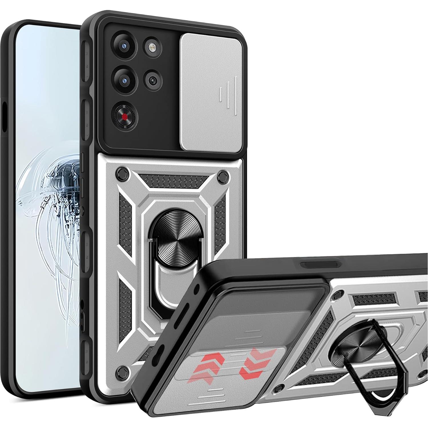 

Бронированный чехол для телефона для ZTE Red Magic 10S Pro Redmagic 10 Pro 5G Чехол Защитное кольцо для объектива Магнитная подставка-держатель Coque Fundas Capa ZTE nubia RedMagic 10 Pro серебряный