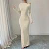 Women's Elegant Long Sleeve Slim Fit Maxi Dress