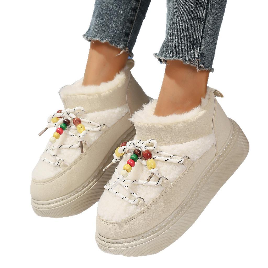 2025 Autumn and Winter New European and American Large-size Straps Thick-soled Snow Boots Warm and Thickened Fashion Snow Boots Foreign Trade