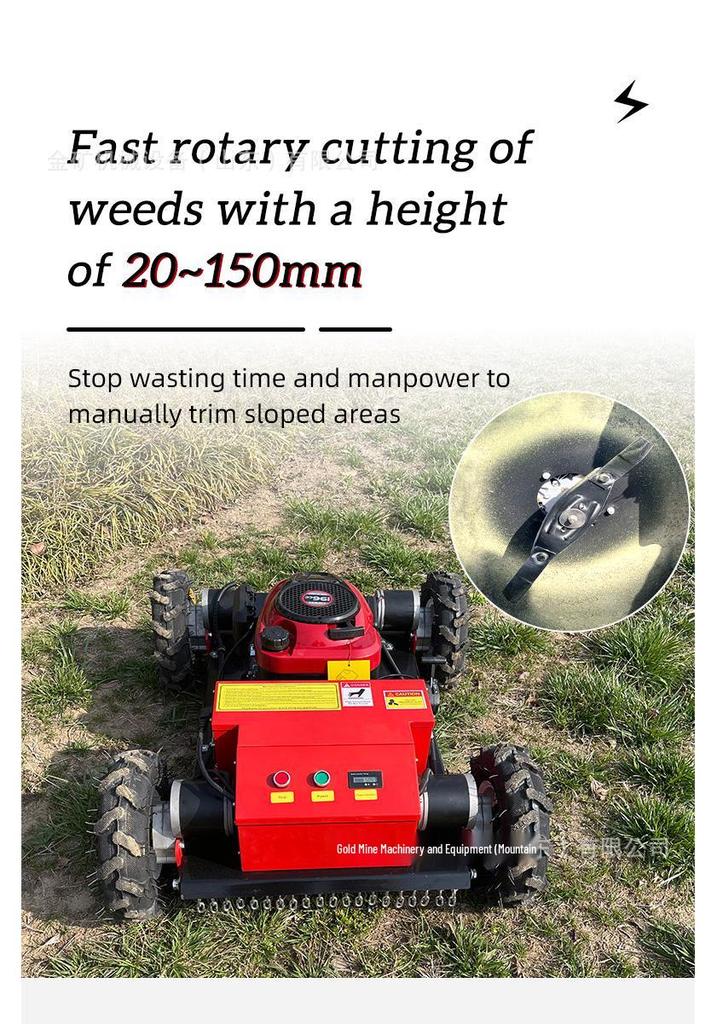 Gas-Powered Remote Control 4WD Lawn Mower and Orchard Weeder